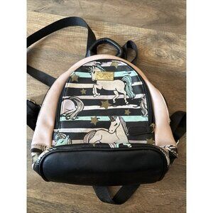 Luv Betsey By Betsey Johnson Mini Backpack Unicorn Star Pink Black Gold